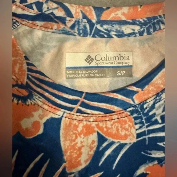 Columbia tidal tee blue Hawaiian long sleeve size S - Picture 5 of 6